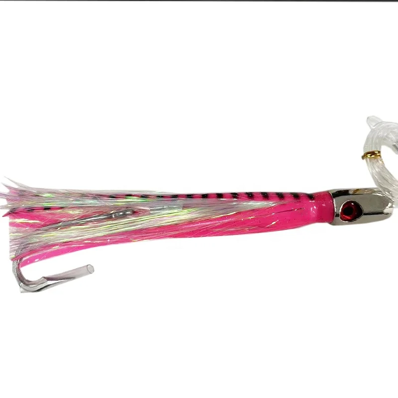 Zinc Alloy Jet Head Marlin Lures Rigged Trolling Lure 9 inch Tuna Lures