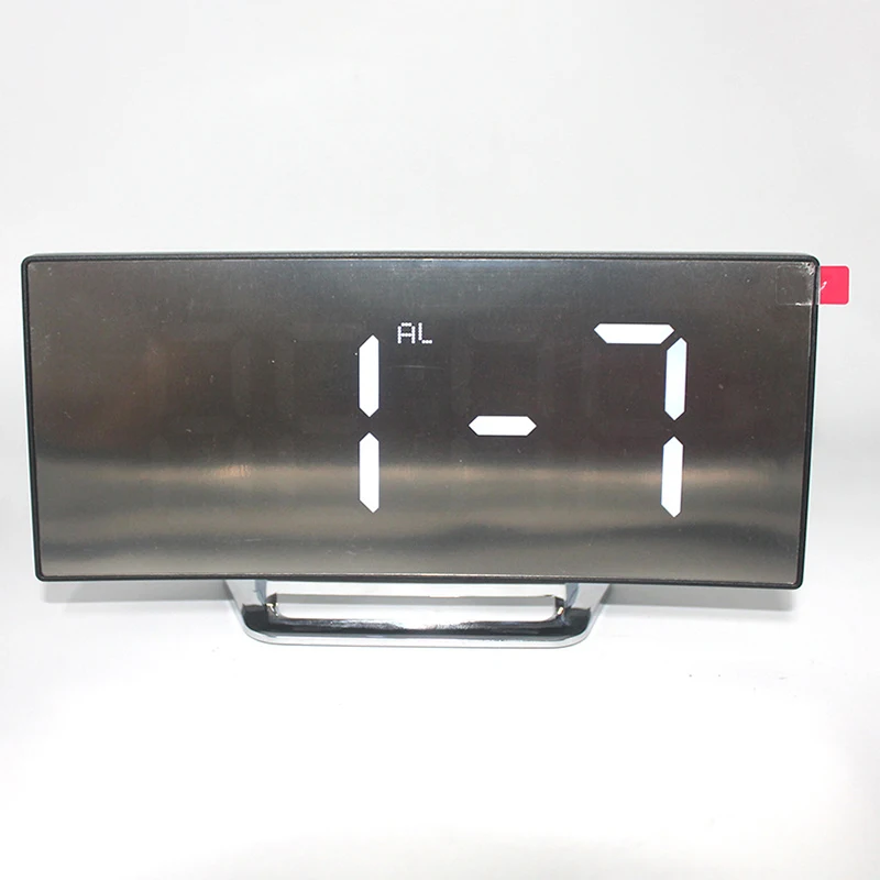 6507 Temperature Snooze Function Home Decoration desktop Clock Curved LED Screen Alarm Clocks for Kids