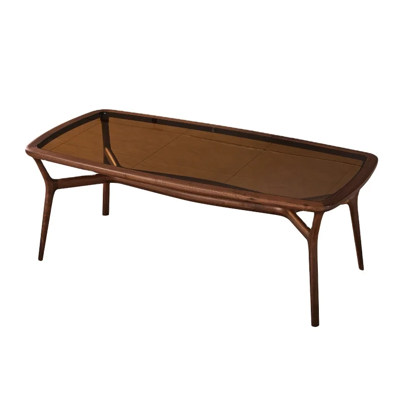 Современный обеденный стол из черного ореха, стеклянные обеденные столы