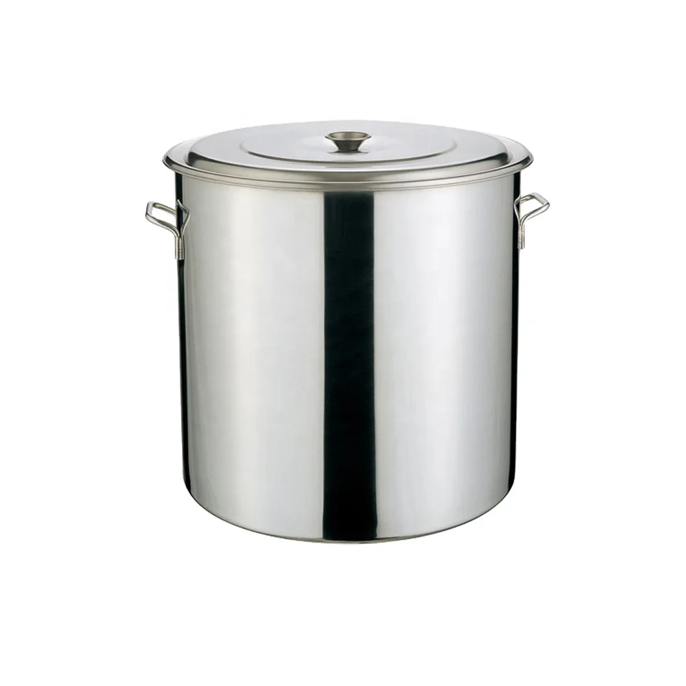 Commercial Stainless Steel Stockpot With Single Bottom Steel Lid Stockpot