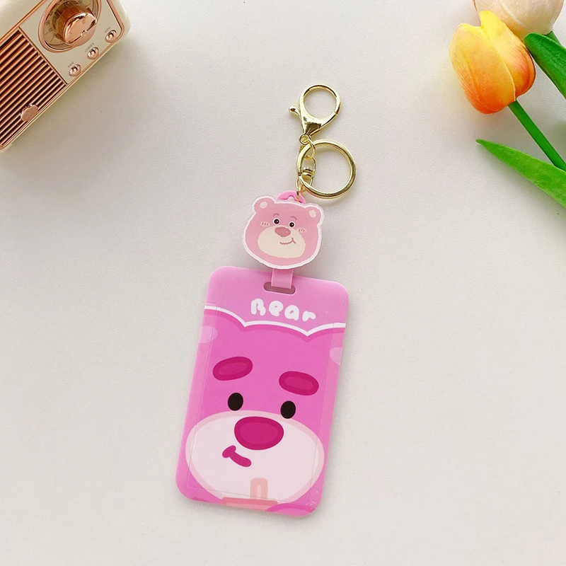 New Arrival Toy Story Cartoon Buzz Light year Woody Strawberry Bear Alien Card Holder With Scalable Easy Pull Buckle Card Cover