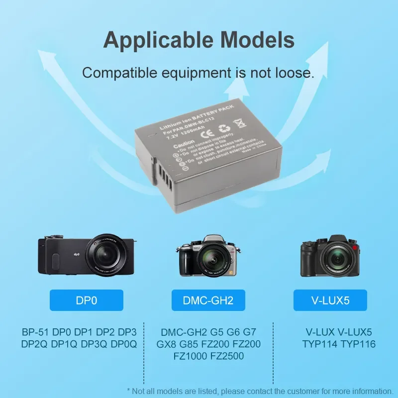 RingTeam DMW-BLC12 High Quality Rechargeable Camera Battery Full Decode for Pana sonic GX8 G85 FZ300 G5 G6 Camcorder Battery
