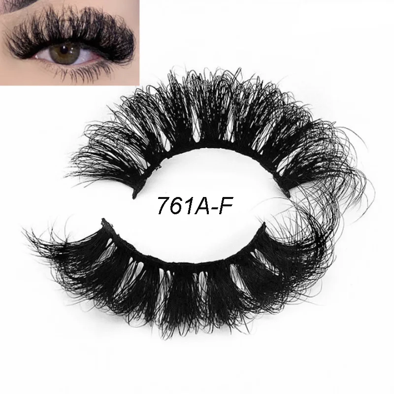 wholesale new styles high quality fluffy mink eyelashes d curl Russian style deep curl strip lashes