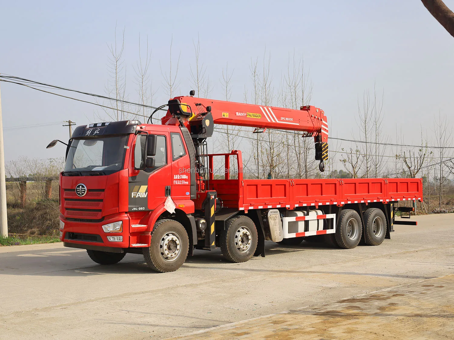 Sany Palfinger hook lift crane 10 ton 12 ton 14 ton For FAW Cargo Truck Hydraulic Telesocpic Mounted Boom Crane