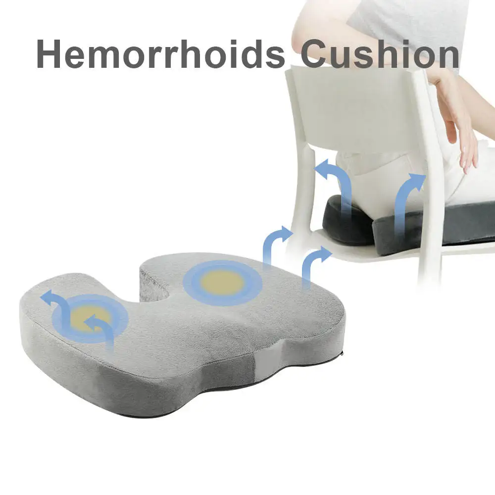 custom OEM ODM Korea red cheap coccyx seat cushion pads offical memory foam ergonomic cushion for wheelchair pregnant woman