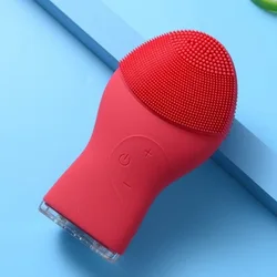 New Ultrasonic Facial Cleaning Massage Brush Pore Cleanser Wireless Charger Silicone Sonic Face Washing Brush