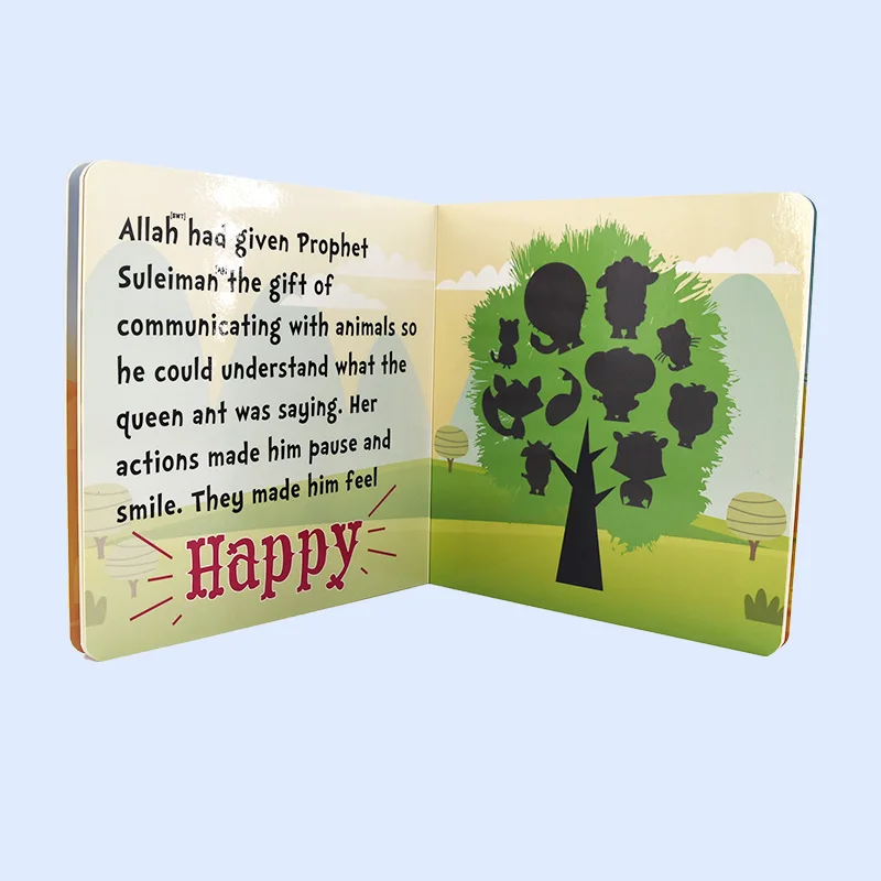 Hardboard cover round corner kids reading book educational  softcover story book printing service factory wholesale good quality