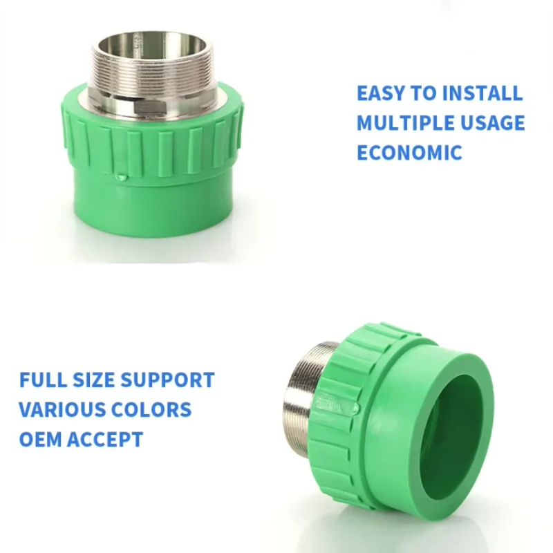 Cheap ppr male adapter socket ppr pipe nipple coupling connector water pipe threaded plastic brass ppr pipe fitting with name