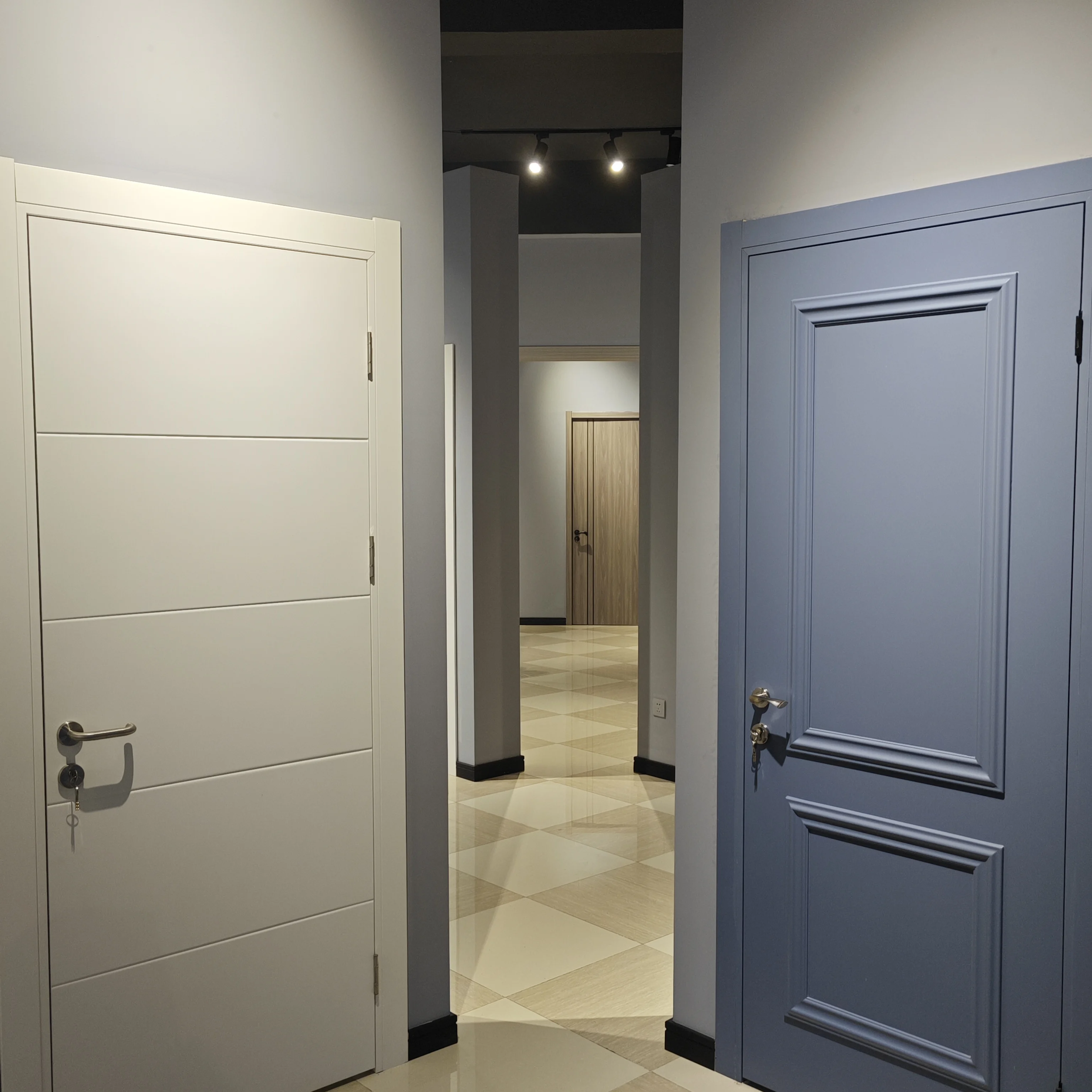 Top Manufacturer Apartment Poly Internal Wood Door Hotel Bedroom Door Plastic Composite WPC  Solid Wooden Room Door