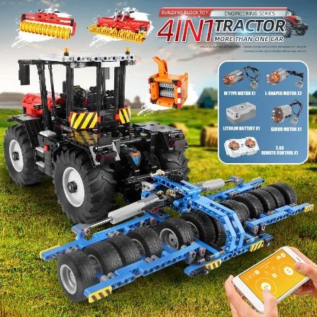 New Year gifts 17020 Engineering App garden buildings Tractor 4in1 Assembly Model metal   building materials terminal blocks Toy