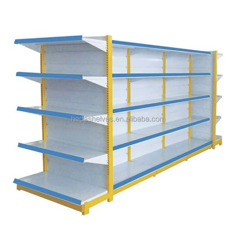 Customized Double-Sided Commercial Shop Shelves Super Market Racks Gondola Shelving Metal Supermarket Shelves For Retail Store