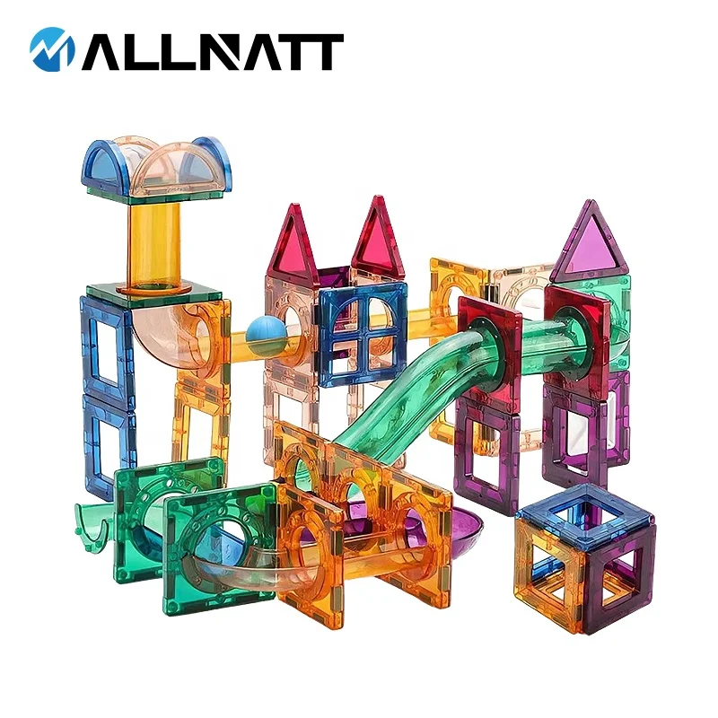 Hands-On 3D STEM DIY Magnetic Piping  Building Block Marble Ball Run Race Track Toy Set for Kids