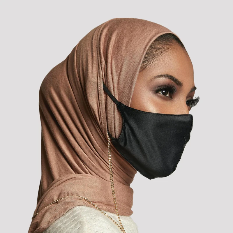 Premium Big sport shawl Muslim Woman plain instant headphone glasses medical hijab jersey hijab muslim jersey instant hijabs