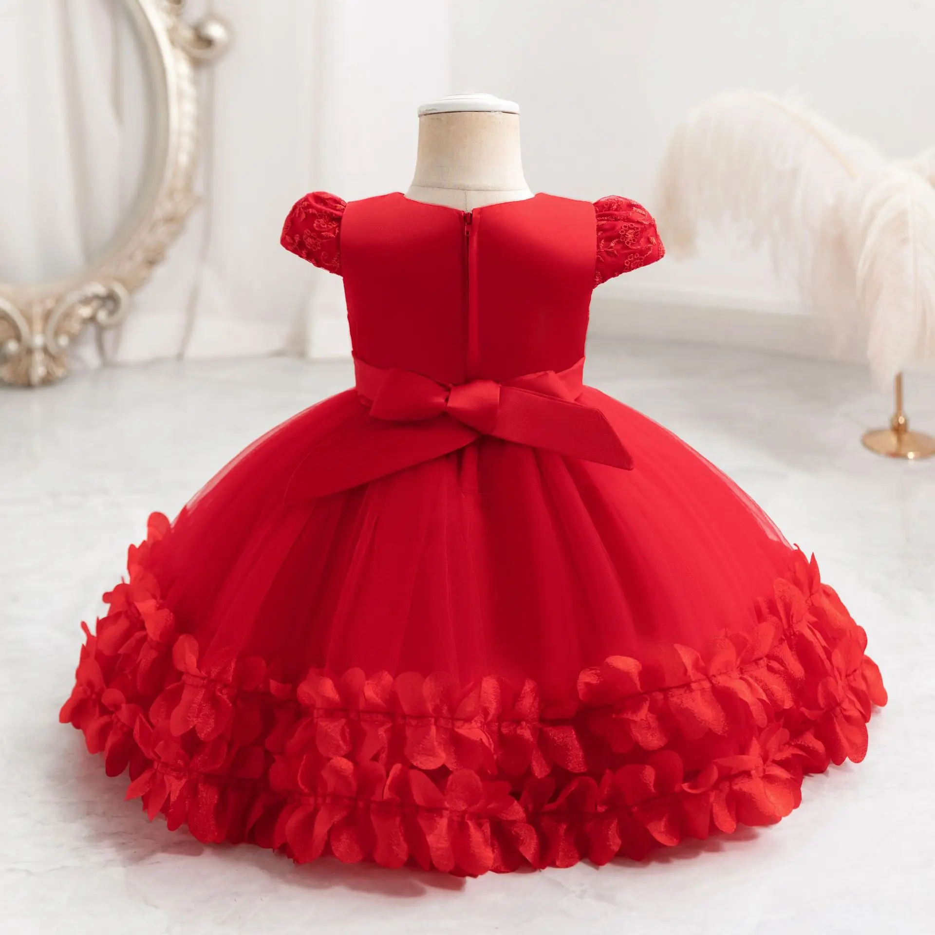 High-Class Baby Girl Girls Kids Dresses Cotton Muslim Summer 3Years Baby Princess Dress For Girl