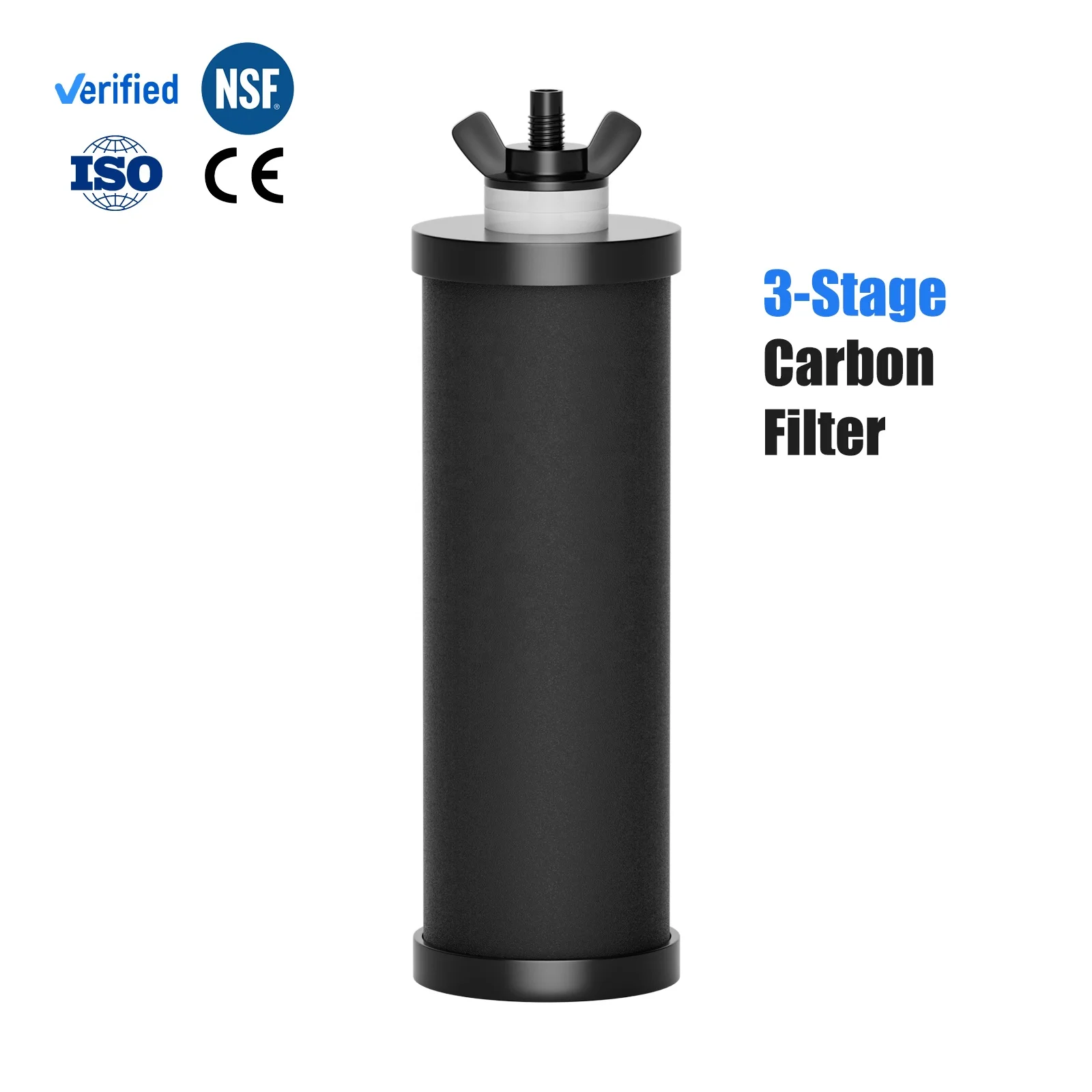 Manual Replacement Carbon Water Filter Cartridge for Household Gravity Water Filter System Countertop Water Filter