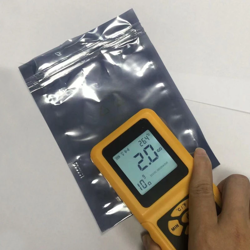 custom print esd bag video card gray metallic plastic vacuum antistatic bag for monitor