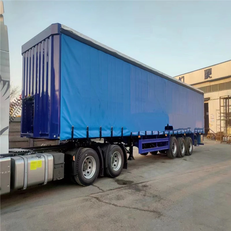 3 Axle 4 Axle Transport 40 Ton 60ton Dry Van Truck 40ft Pvc Curtain Side Open Semi Trailer
