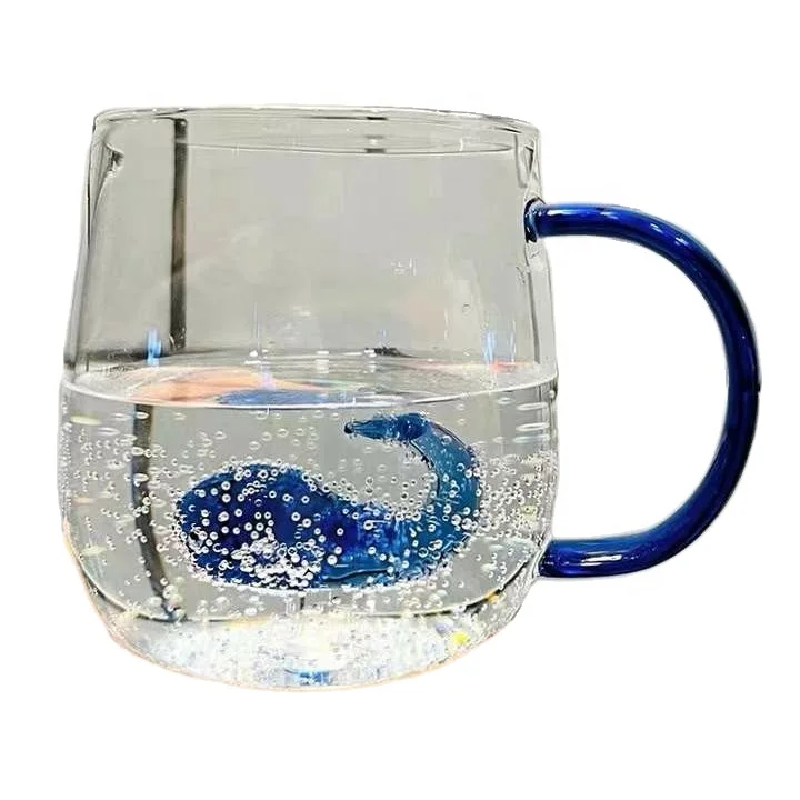 Custom 3d Glass Plant Color Inner Cup Tea Cup Beer Mug Three-dimensional Cartoon Animal Pure Handicraft Drinking Glass