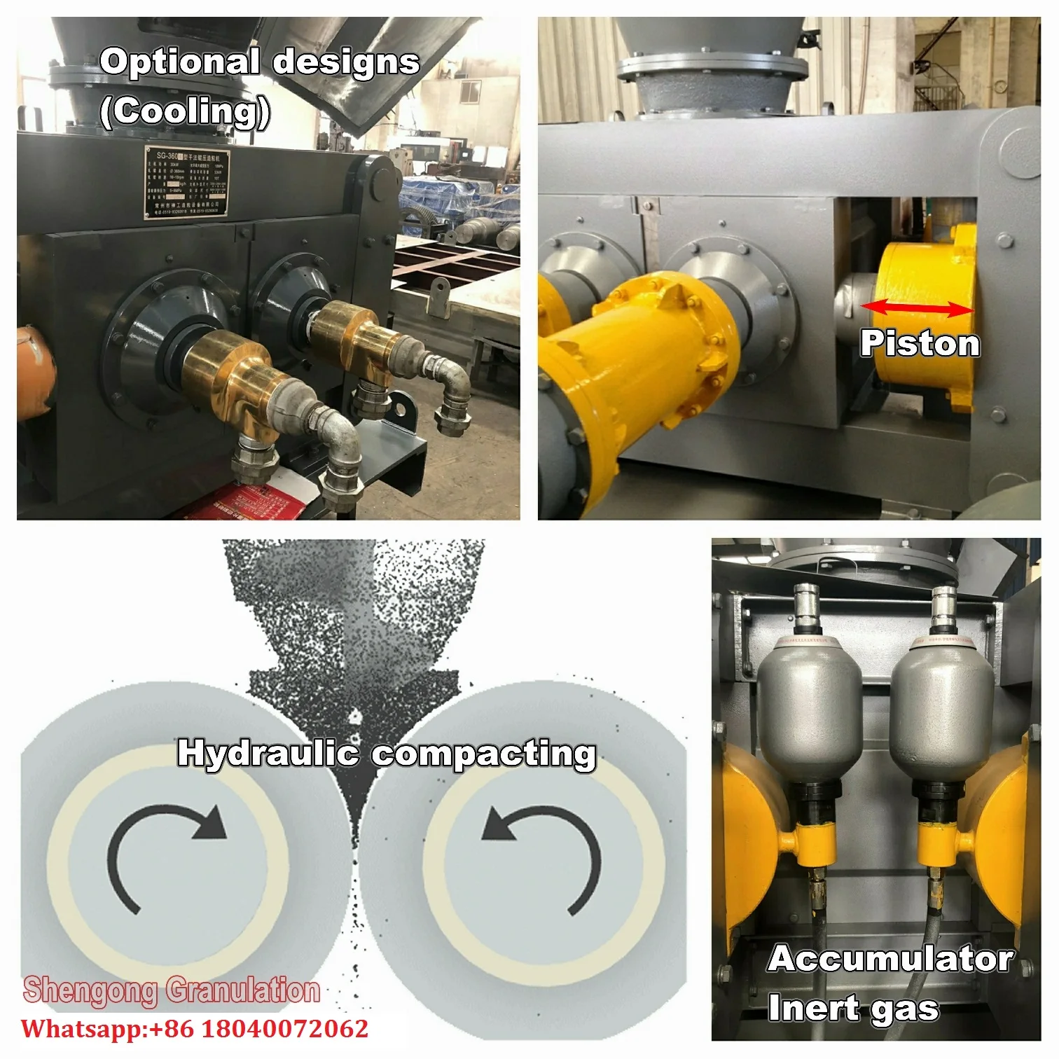 Salt powder/calcium chloride powder auger feeding double roller hydraulic compacting granulator in Changzhou