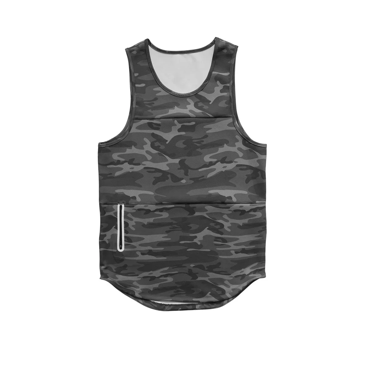 Custom Logo 100% Polyester Summer Stringer Sleeveless Blank Bodybuilding Gym Camo Tank Top