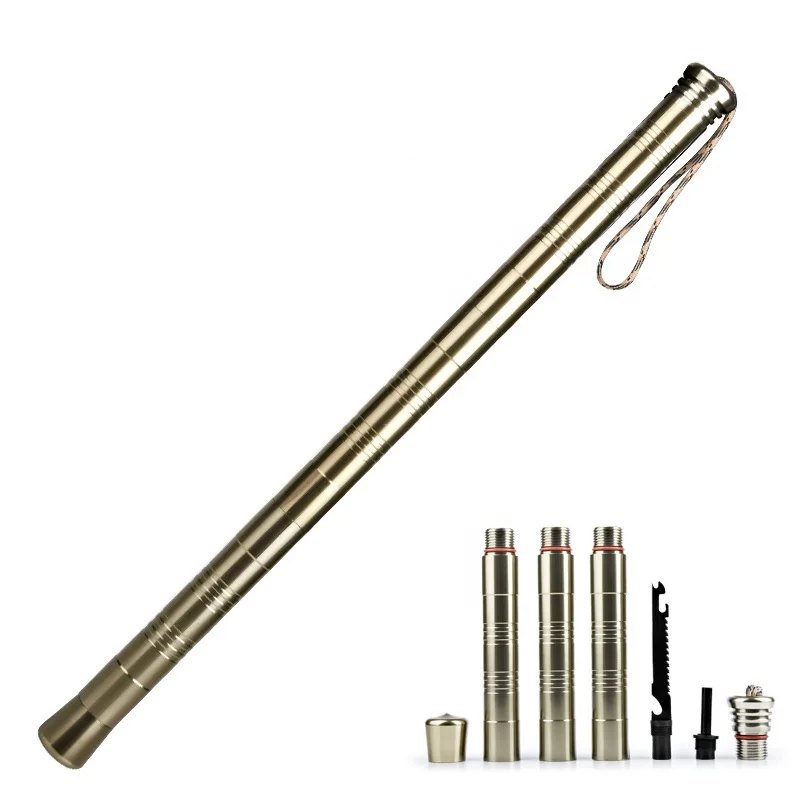 New Fashion Mini Multifunction Self Defense Stick Mini Camping Self-defense Stick With Knife&fork For Picnic Multi-tools