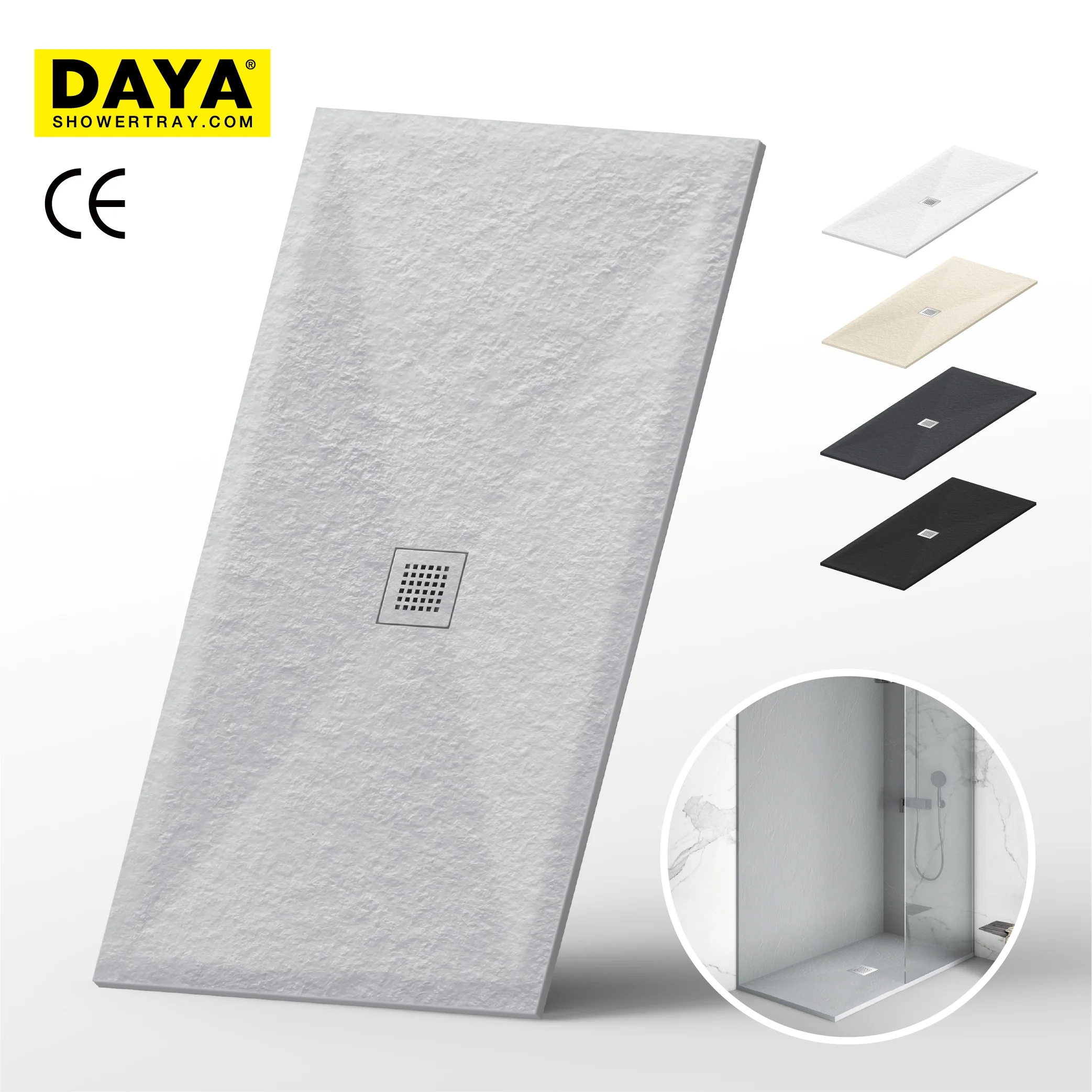 Factory Most Popular CE Approved Integral Flange Flat Resin Shower Pan Base