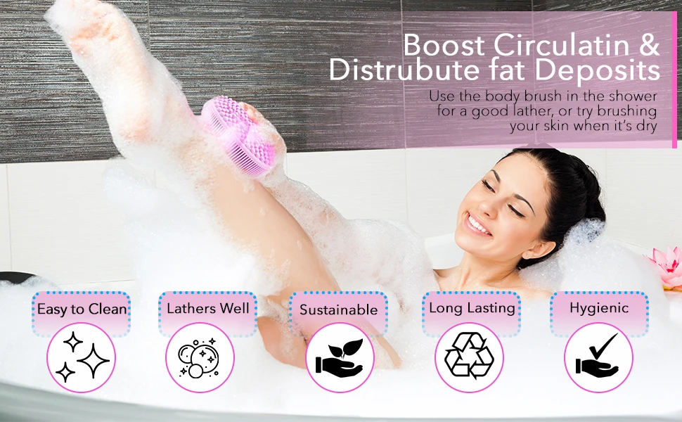 Amazon Hot Selling Exfoliating Silicone Body Scrubber Easy to Clean Shampoo Brush