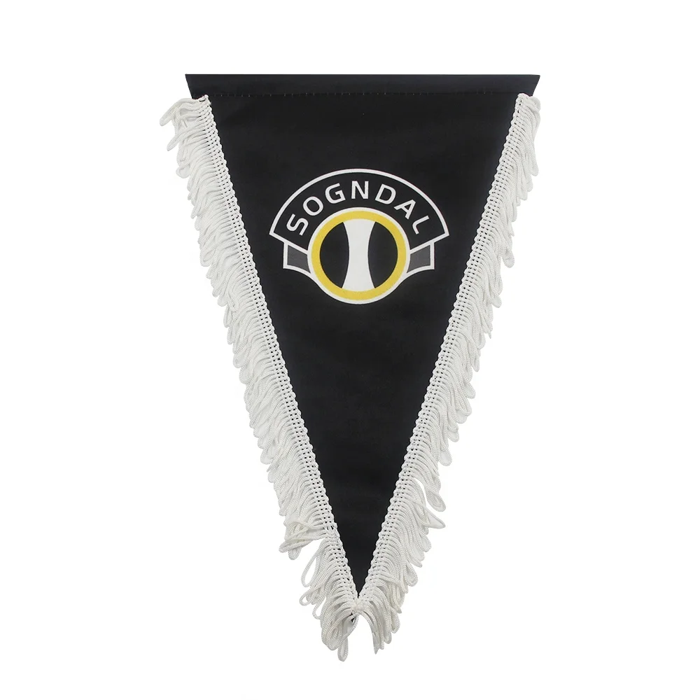 Home Decoration Digital Printing Car Flags Pennant Satin Material Hanging Sublimatable Pennant Flag For Car Rearview Mirror