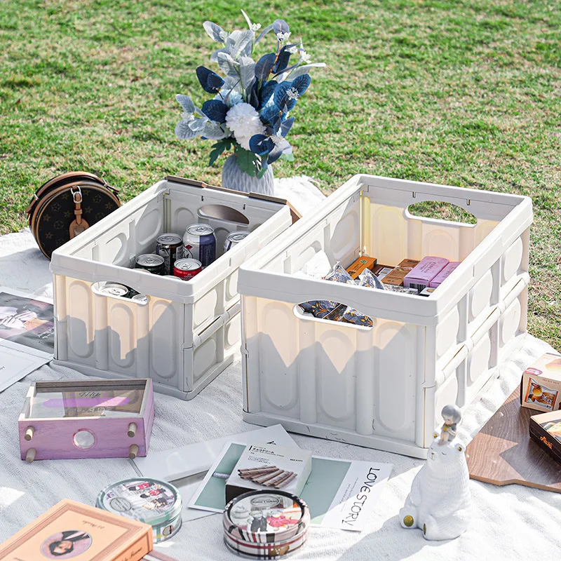 Multifunctional  camping available OEM Plastic foldable Container, Collapsible and folding crate box for storage and moving