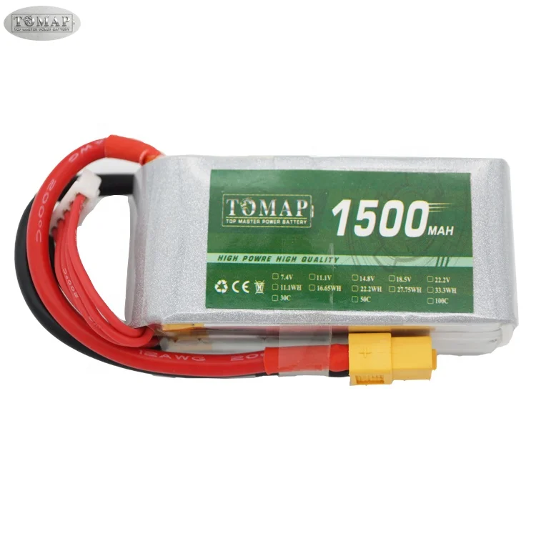 Customized Bateria 100C 14.8V 7.4V 1500Mah Rc Lipo Battery Rechargeable Lithium Ion Batteries For Racing Drone