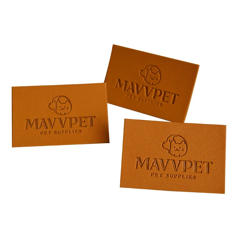 High Quality custom design Debossed Logo Leather Labels For Clothes Leather Labels For Clothes