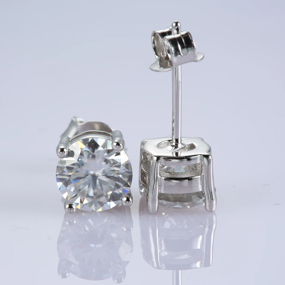 Customize Personality Round Cut Cluster VVS D Color Moissanite Stud Earrings 925 Sterling Silver Wholesale Price
