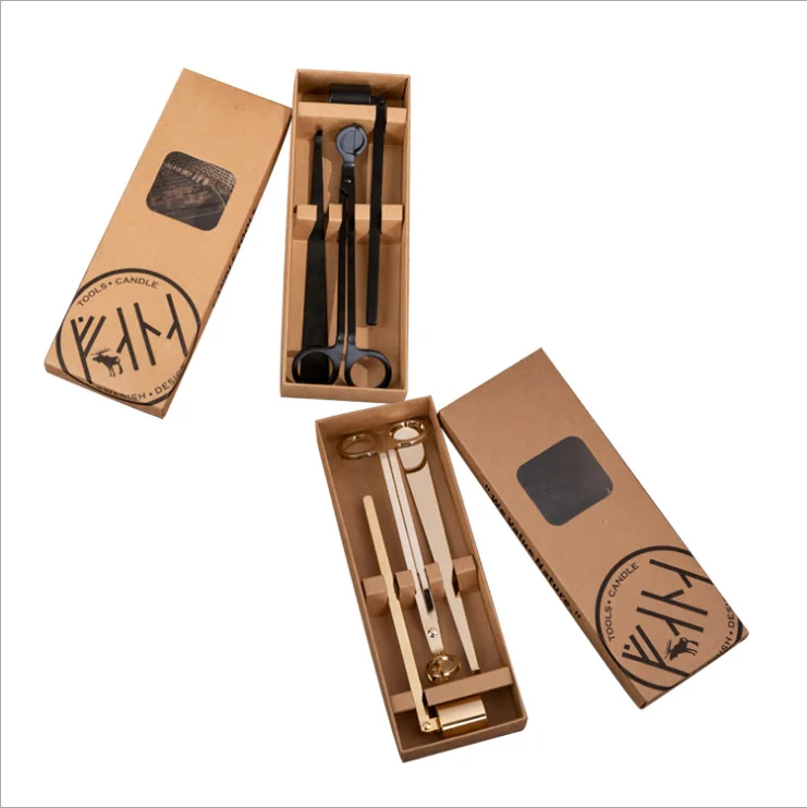 Gift Box 3- Set Wick Candle Scissors Snuffer Accessory Wick Trimmer Home Decor Accessories Candle Holders