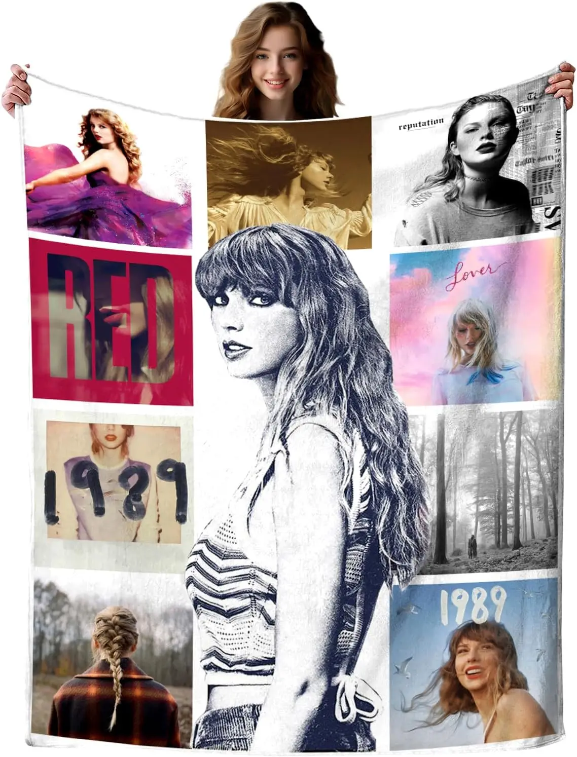 New Design Customized Taylor Printed Flannel Lightweight Gifts Blanket for Music Lover