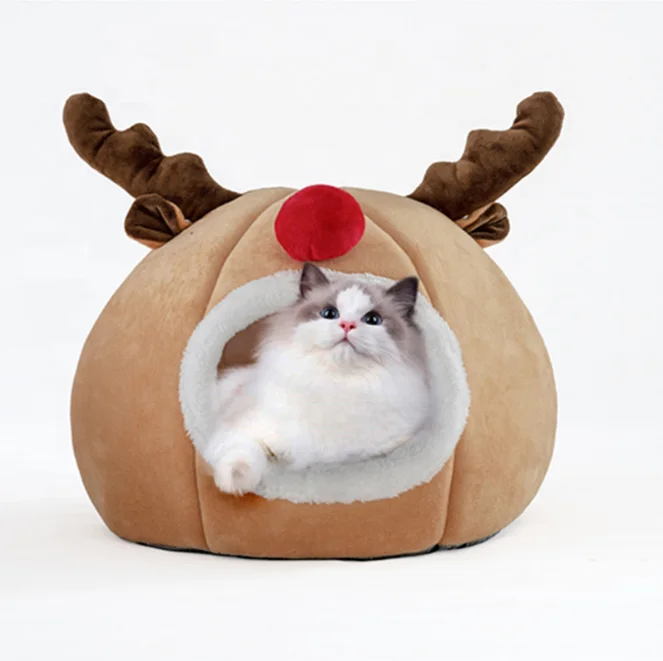 Wholesale hot sale Christmas cat tent pet cat bed nest / cave