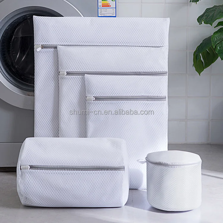 Custom logo honeycomb fabric luggage travel bags reusable large mesh wash bag laundry wash