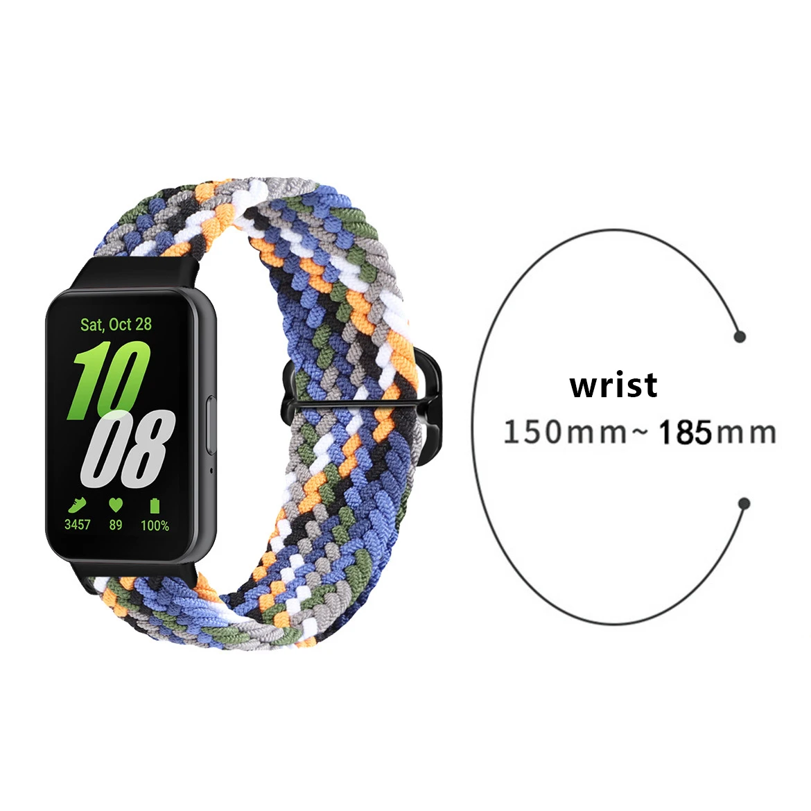 NEW Nylon Braided Metal Buckle Watch Strap For Samsung Galaxy Fit 3 Adjustment Watch Band Replacement Bracelet Metal Connector