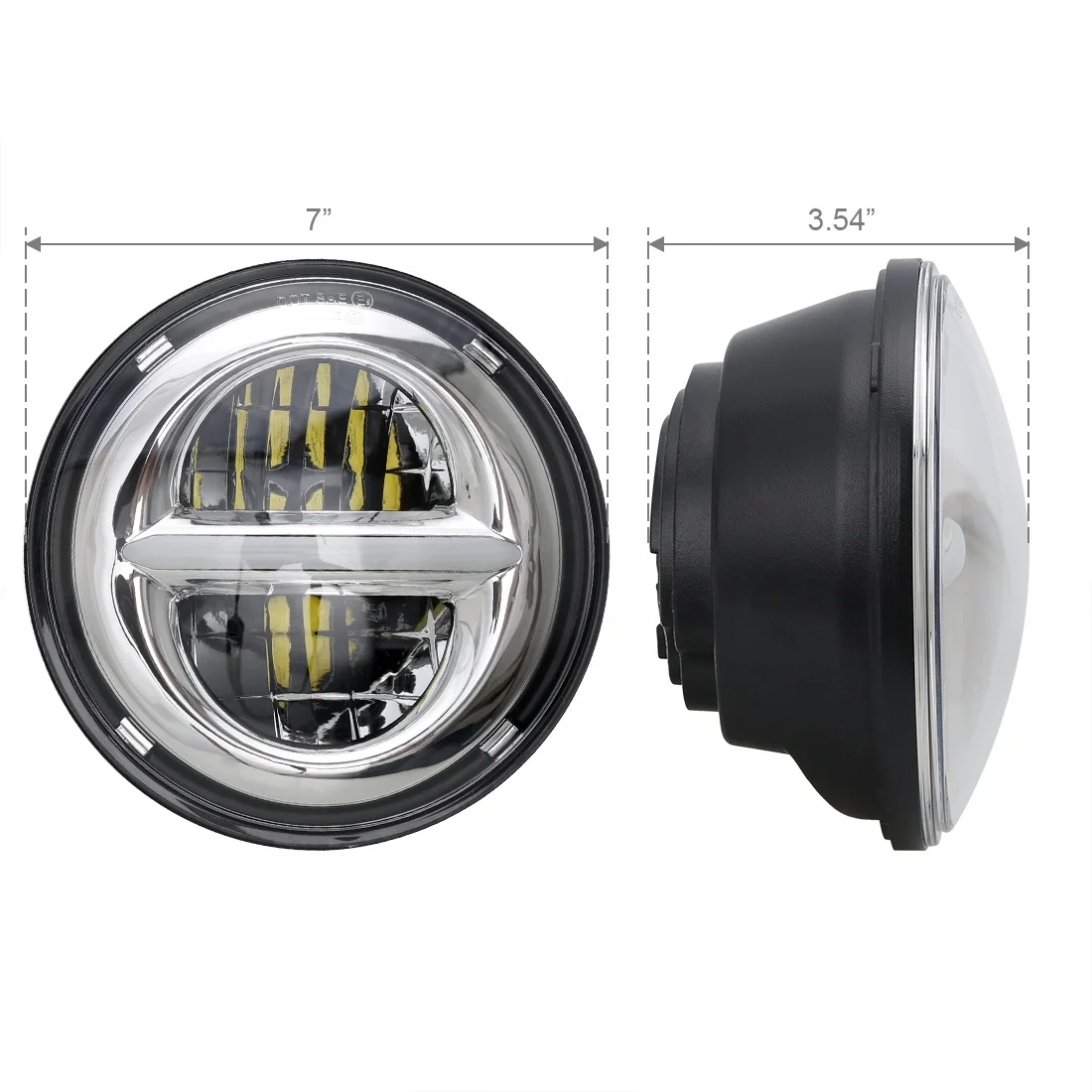 Lkt H4 проектор 5 34 фары с DRL Halo Angel Eyes 75 дюйма круглые мотоциклетные светодиодные для Harley