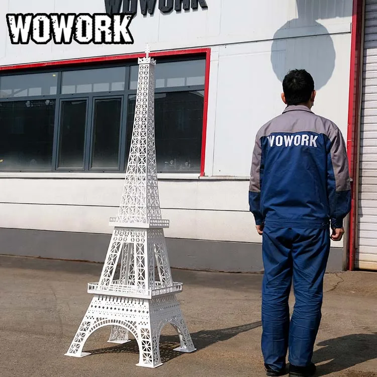 WOWORK металлическая железная гигантская Эйфелева башня 6 футов 7 с лампочкой в нишах для украшения свадебной вечеринки
