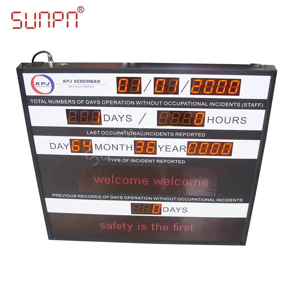 Supplier of led digital safety board for construnction site safety sign