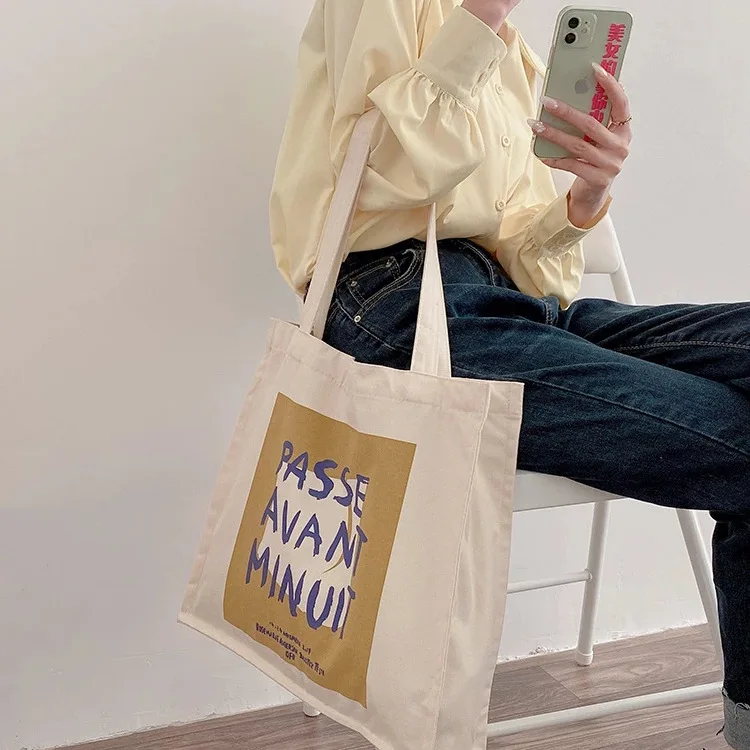 Eco Friendly Custom Logo Carry Fabric Beach Cloth Bag 2023 Canvas Cotton Shopping Tote Bag Christmas shopping bag