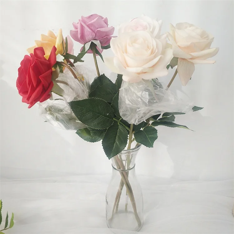 YC 2902  centerpiece flower real touch artificial roses latex decorative flowers for decoration wedding artificial