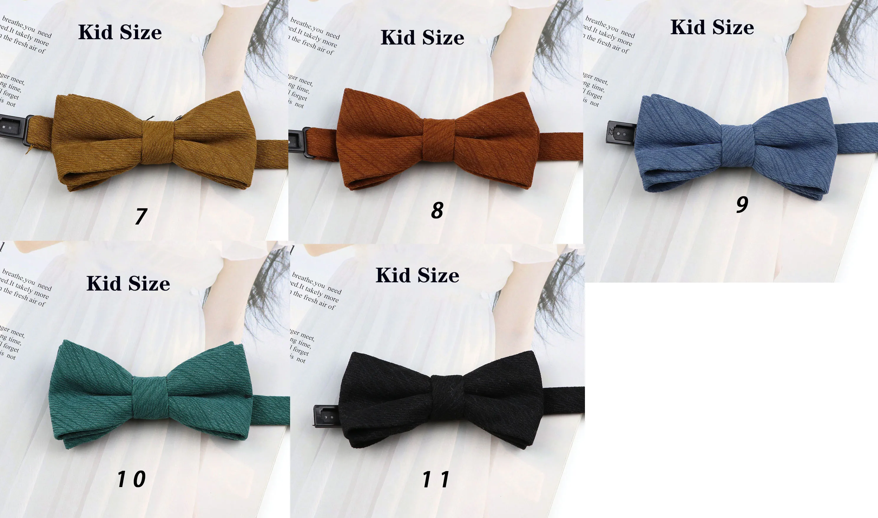 Solid Color Child Bow Tie Polyester Cotton Classic Colorful Navy Green Yellow Butterfly Bowtie For Boys Girls Wedding Party