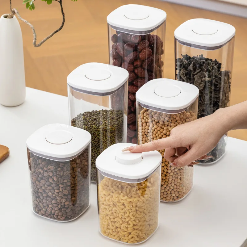Pantry Food Grade Air tight Vacuum Kitchen Dry Bulk Grain Plastic Cereal Coffee Jar for Food Storage Container Bin Box With Lid