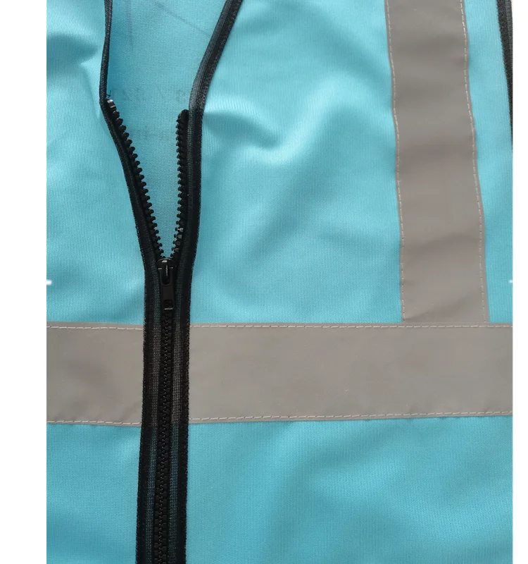 New Style High Visibility CE Blue Construction Safety Vest Road Reflective Safety Jacket China Manufacturer