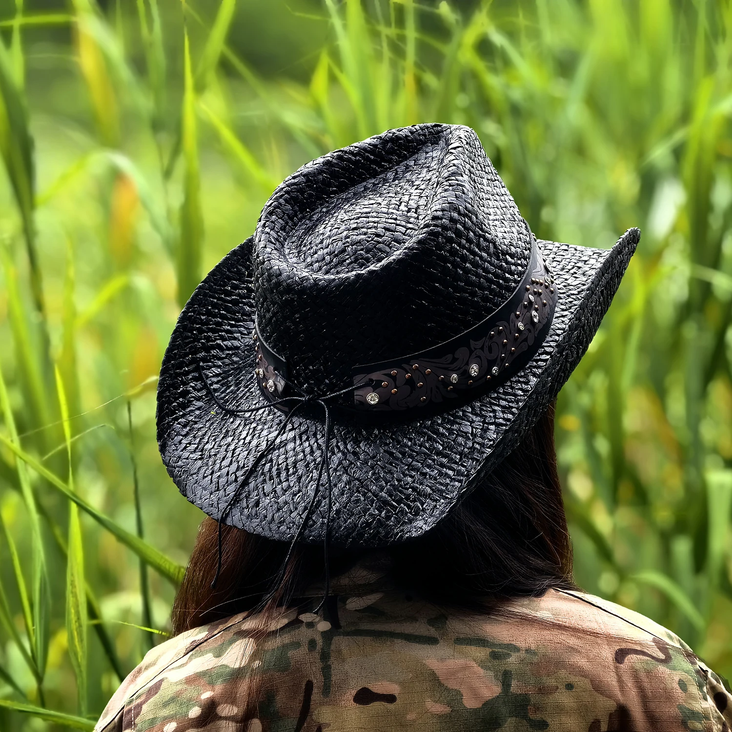 В наличии женская соломенная шляпа Cowgirl США американская Западная Техасская с корректируемыми полями ковбойская Sombrerosb