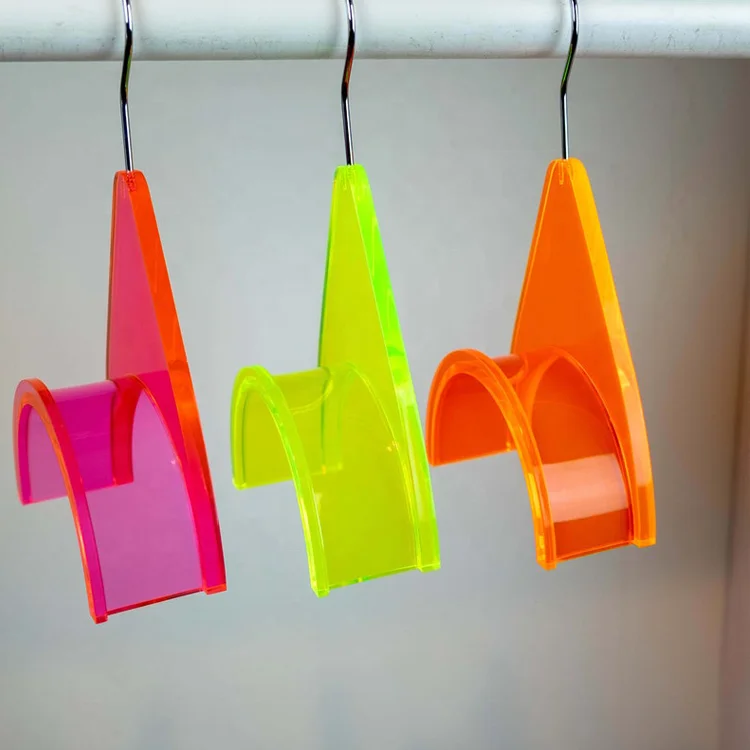 Роскошная акриловая вешалка для сумок на заказ флуоресцентный крючок органайзер сохраняющий форму