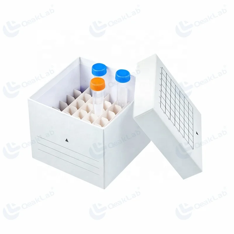 high quality Cryogenic Storage Box 49 Wells Cryo Box for 15ml centrifuge tube, cardboard cryovials