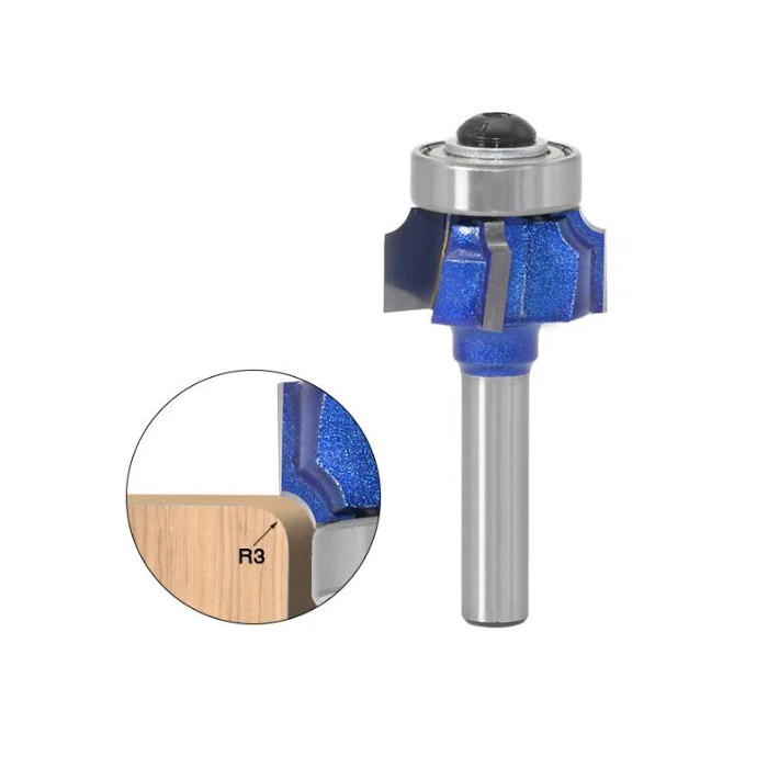 8mm shank 4 Carbide blades Wood Corner Round router bits R1 R2 R3 milling cutter for woodworking machine Carpentry cutting tools