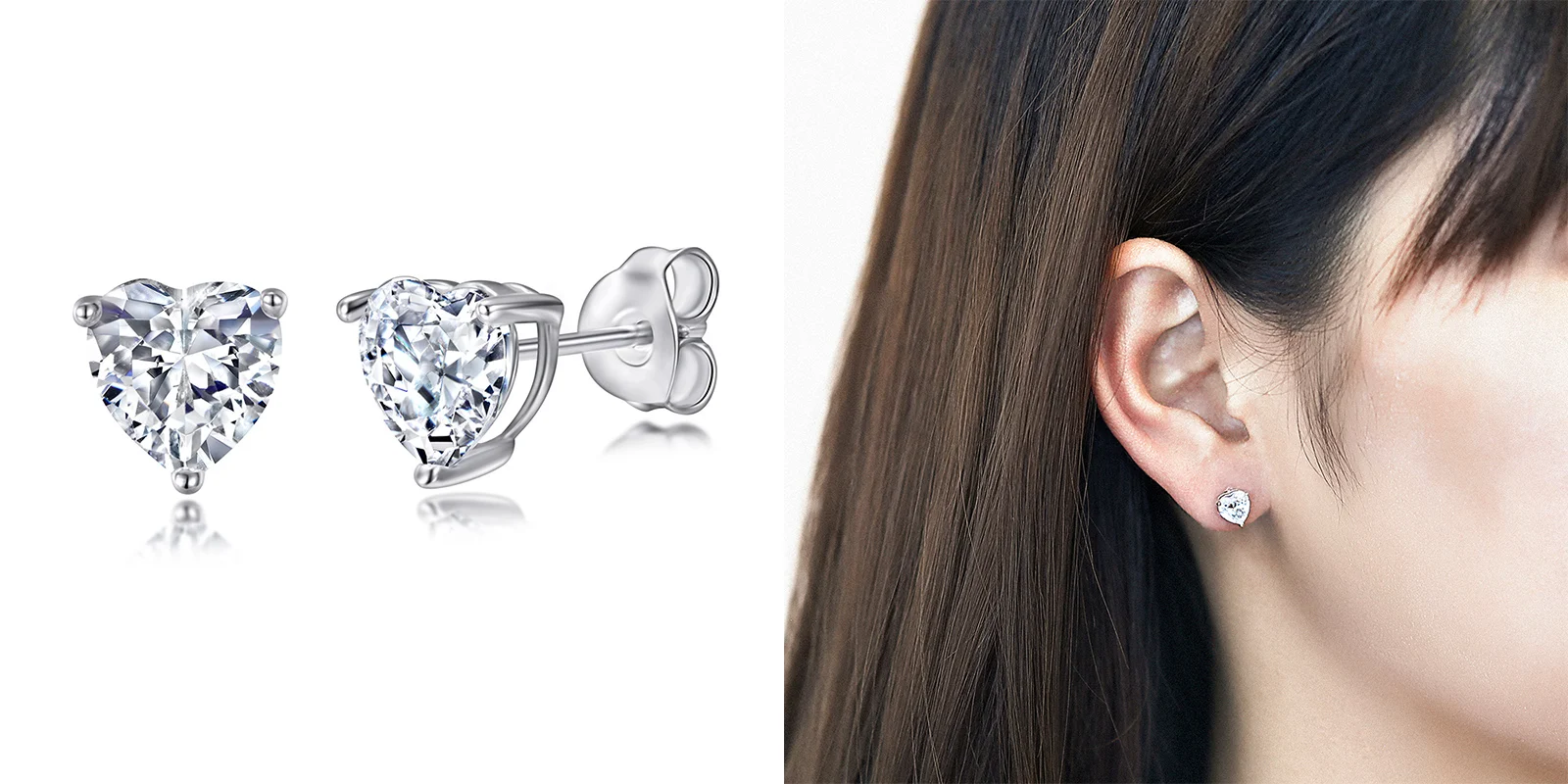 Wholesale 925 silver Jewelry Huggie Earrings Sapphire Birthstone Round Zircon Drop Earrings